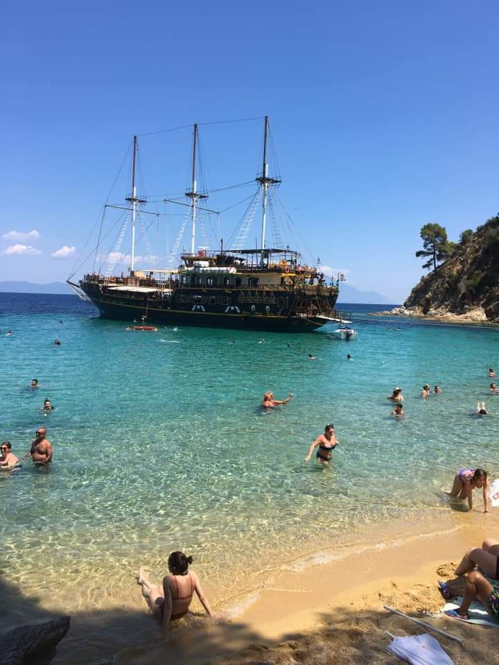 Summer sea views scuba diving areas and boat trips in Greece